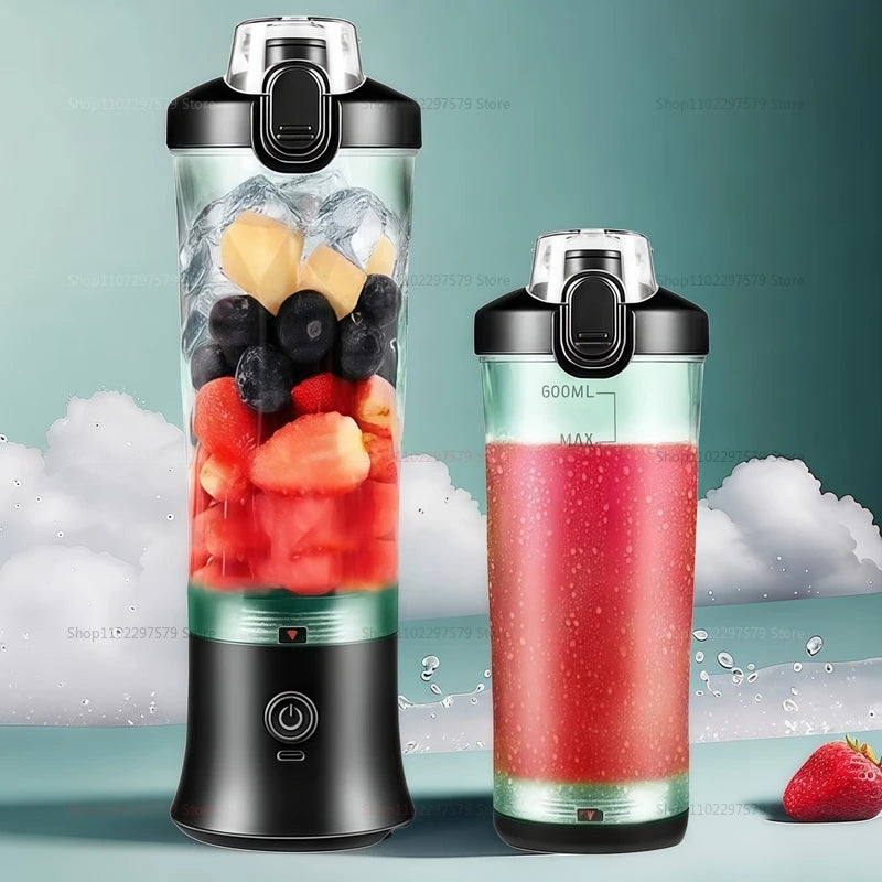 Electric Portable Blender 600ML Juicer Fruit Mixers USB Rechargeable Smoothie Juicer Cup for Shakes and Smoothies Mixer Machine