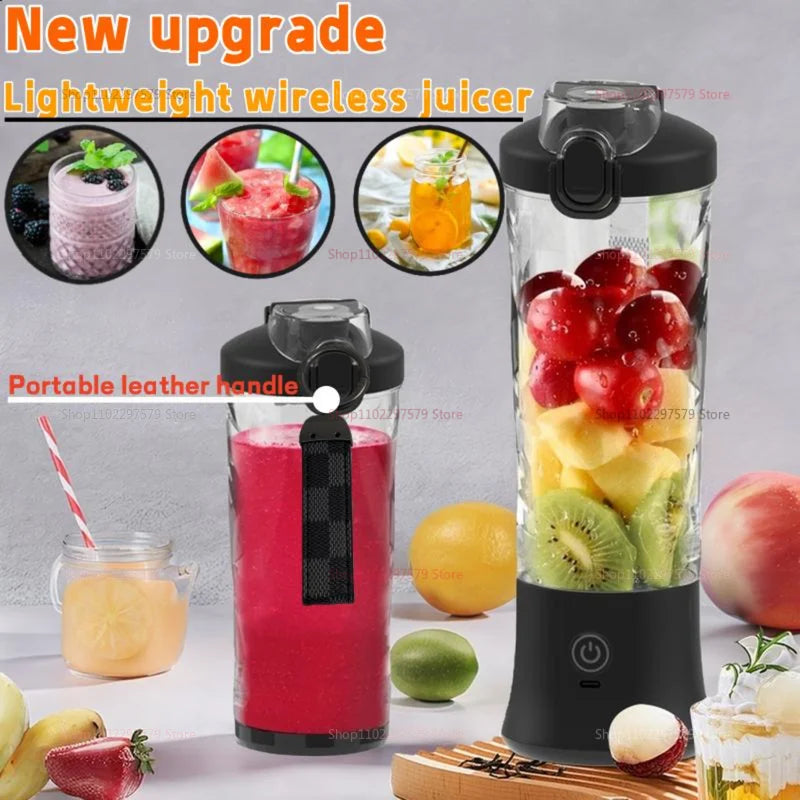 Electric Portable Blender 600ML Juicer Fruit Mixers USB Rechargeable Smoothie Juicer Cup for Shakes and Smoothies Mixer Machine